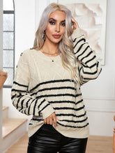 Pull décontracté à manches longues et boutons pour femme